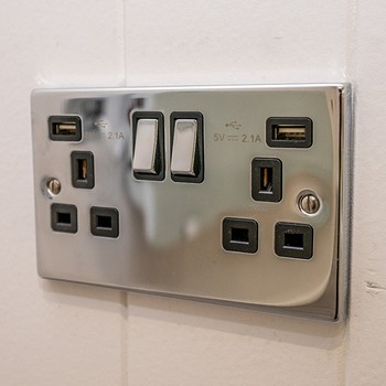 Additional Chrome USB Double Power Socket