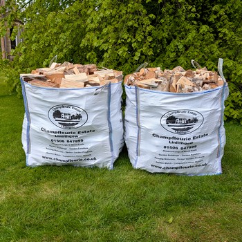 Two Giant Builder's Bags 1 x Air-Dried Hardwood Logs & 1 x Air-Dried Larch Logs