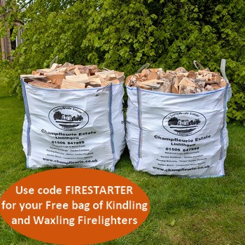 Two Giant Builder's Bags 1 x Air-Dried Hardwood Logs & 1 x Air-Dried Larch Logs