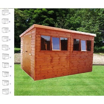 TGB Heavy Duty Pent Shed - Premier - 12ft Gables