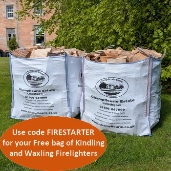 Two Giant Builder's Bag Air-Dried Larch Logs