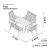 Freya 6 Seater Dining Set - Size Diagram